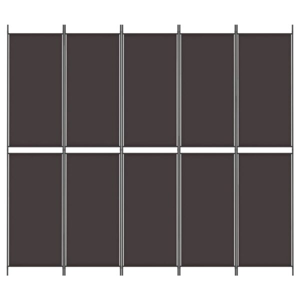 vidaXL 5-Panel Room Divider Brown 98.4"x86.6" Fabric - Image 3