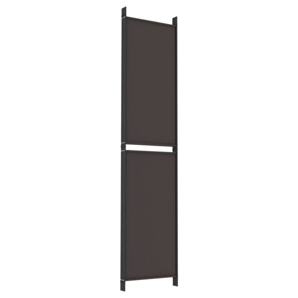 vidaXL 5-Panel Room Divider Brown 98.4"x86.6" Fabric - Image 6