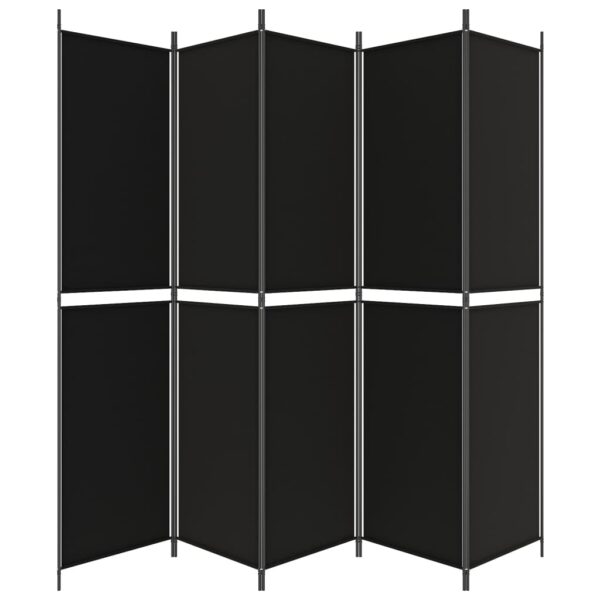 vidaXL 5-Panel Room Divider Black 98.4"x86.6" Fabric - Image 4