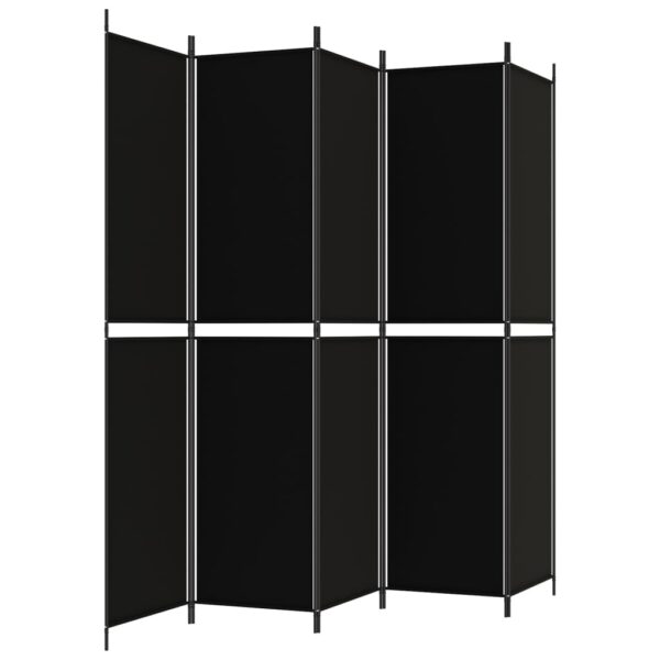 vidaXL 5-Panel Room Divider Black 98.4"x86.6" Fabric - Image 5