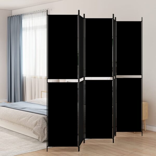 vidaXL 5-Panel Room Divider Black 98.4"x86.6" Fabric