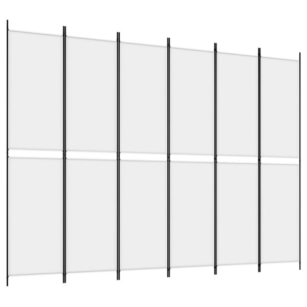 vidaXL 6-Panel Room Divider White 118.1"x86.6" Fabric - Image 2