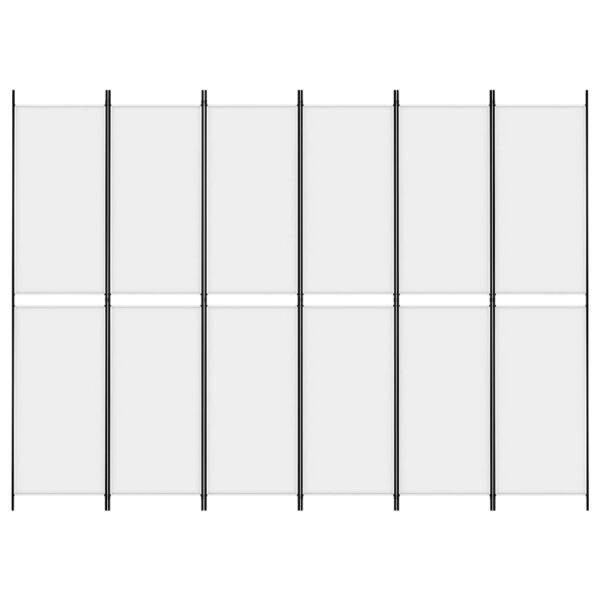 vidaXL 6-Panel Room Divider White 118.1"x86.6" Fabric - Image 3