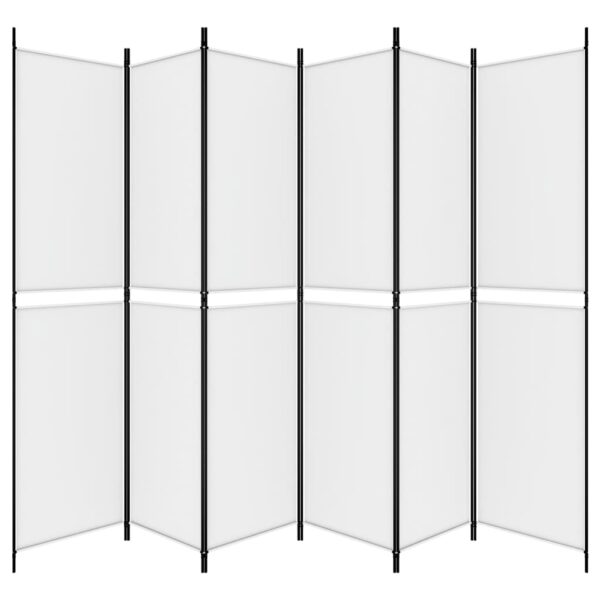 vidaXL 6-Panel Room Divider White 118.1"x86.6" Fabric - Image 4