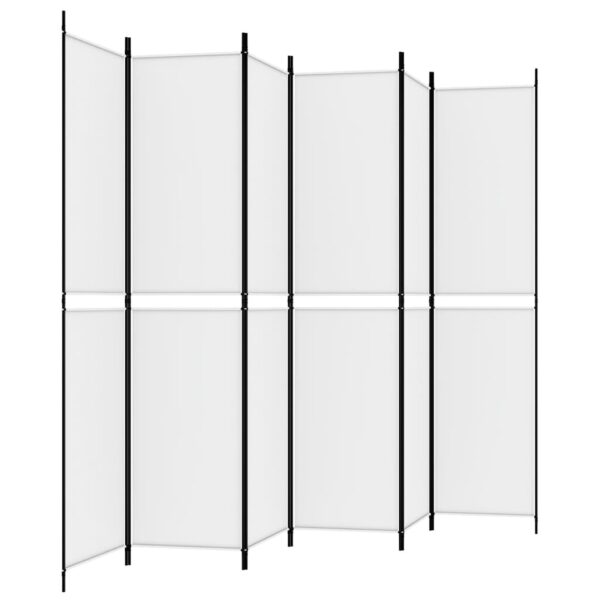 vidaXL 6-Panel Room Divider White 118.1"x86.6" Fabric - Image 5