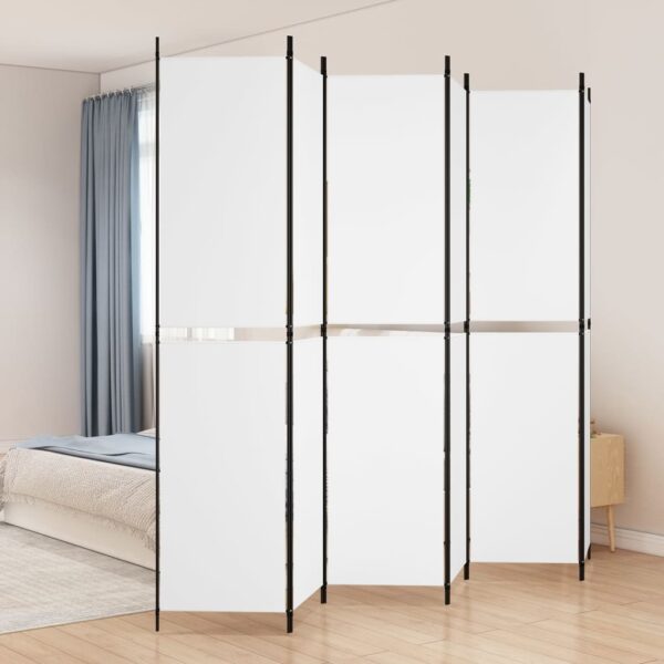 vidaXL 6-Panel Room Divider White 118.1"x86.6" Fabric