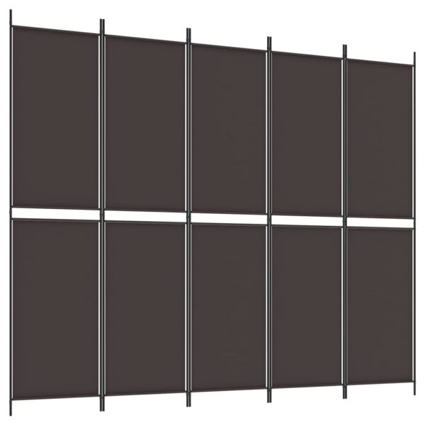 vidaXL 6-Panel Room Divider Brown 118.1"x86.6" Fabric - Image 2