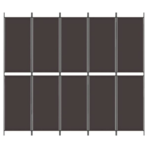 vidaXL 6-Panel Room Divider Brown 118.1"x86.6" Fabric - Image 3