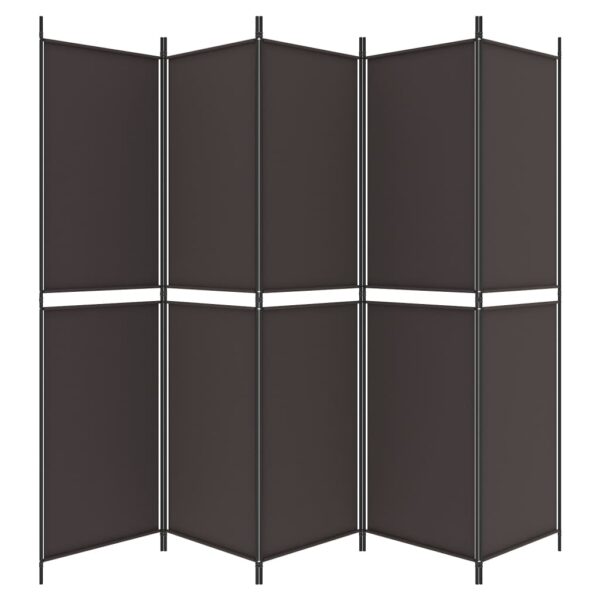 vidaXL 6-Panel Room Divider Brown 118.1"x86.6" Fabric - Image 4