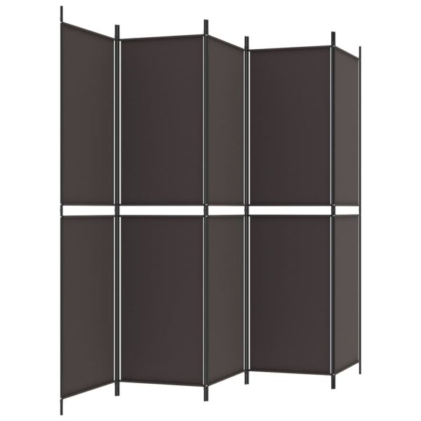 vidaXL 6-Panel Room Divider Brown 118.1"x86.6" Fabric - Image 5