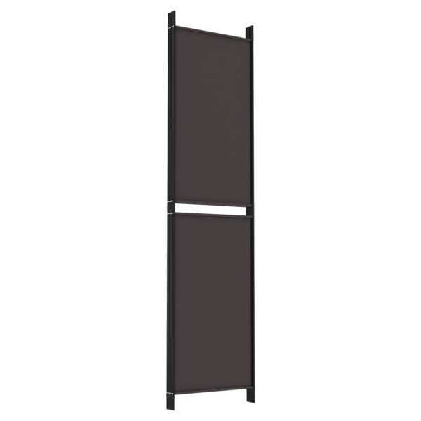 vidaXL 6-Panel Room Divider Brown 118.1"x86.6" Fabric - Image 6