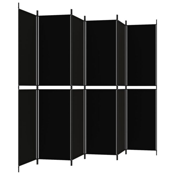 vidaXL 6-Panel Room Divider Black 118.1"x86.6" Fabric - Image 4