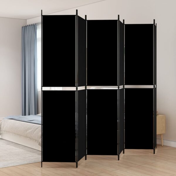 vidaXL 6-Panel Room Divider Black 118.1"x86.6" Fabric