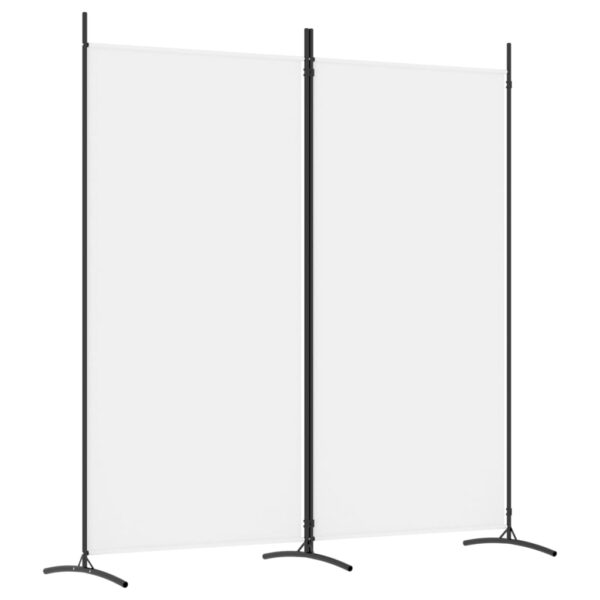 vidaXL 2-Panel Room Divider White 68.9"x70.9" Fabric - Image 2