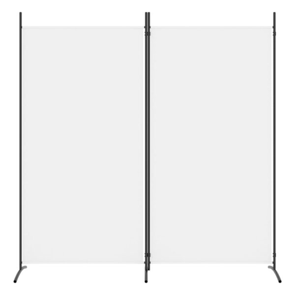 vidaXL 2-Panel Room Divider White 68.9"x70.9" Fabric - Image 3