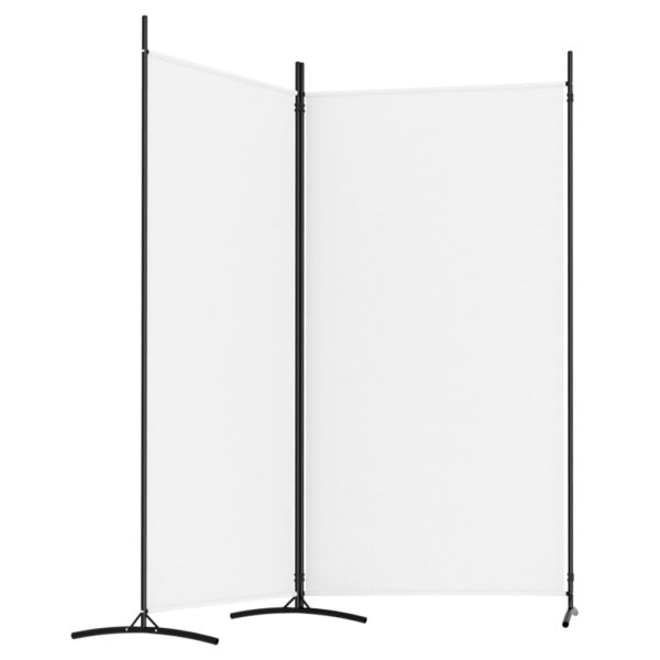 vidaXL 2-Panel Room Divider White 68.9"x70.9" Fabric - Image 4