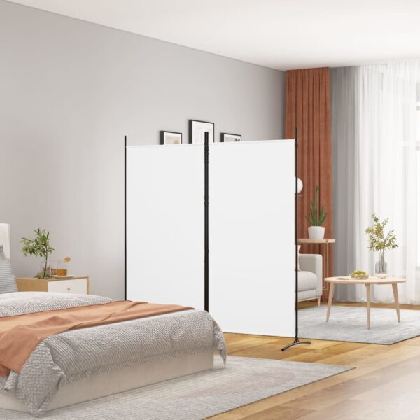 vidaXL 2-Panel Room Divider White 68.9"x70.9" Fabric