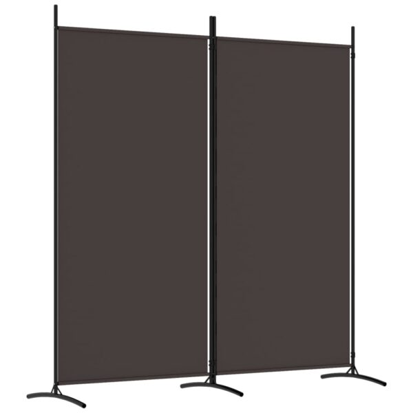 vidaXL 2-Panel Room Divider Brown 68.9"x70.9" Fabric - Image 2