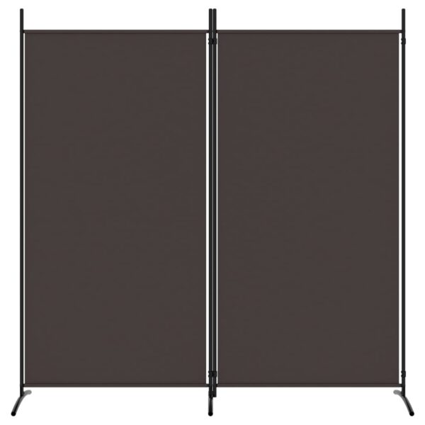 vidaXL 2-Panel Room Divider Brown 68.9"x70.9" Fabric - Image 3