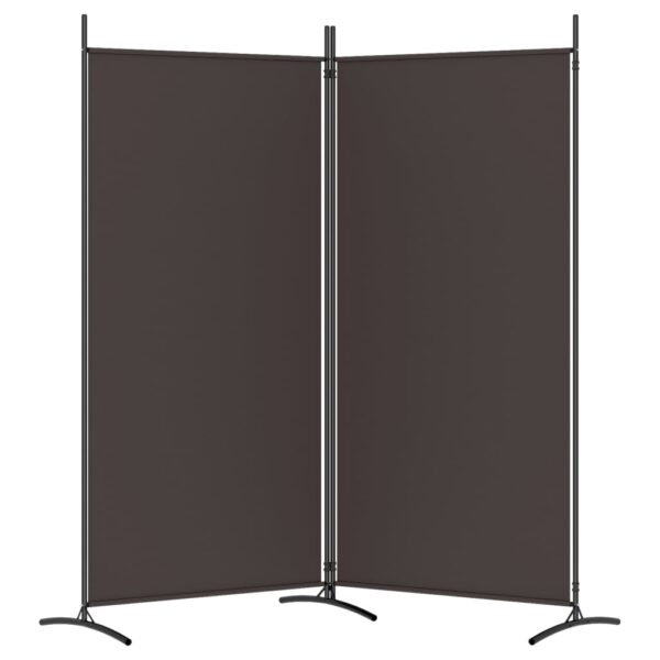 vidaXL 2-Panel Room Divider Brown 68.9"x70.9" Fabric - Image 4