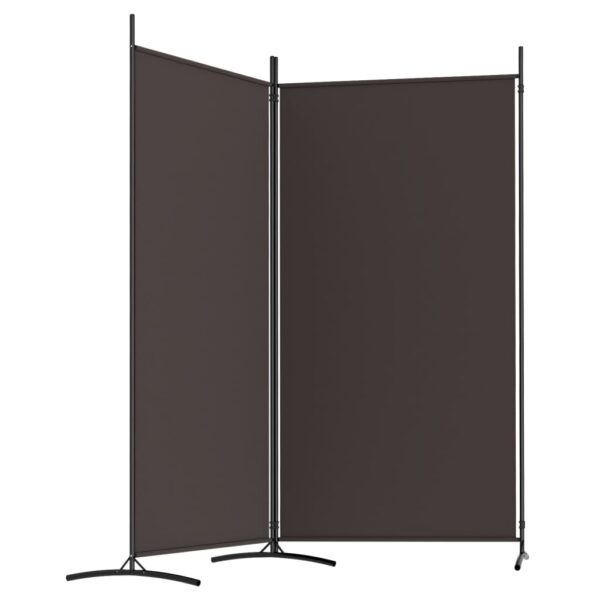 vidaXL 2-Panel Room Divider Brown 68.9"x70.9" Fabric - Image 5