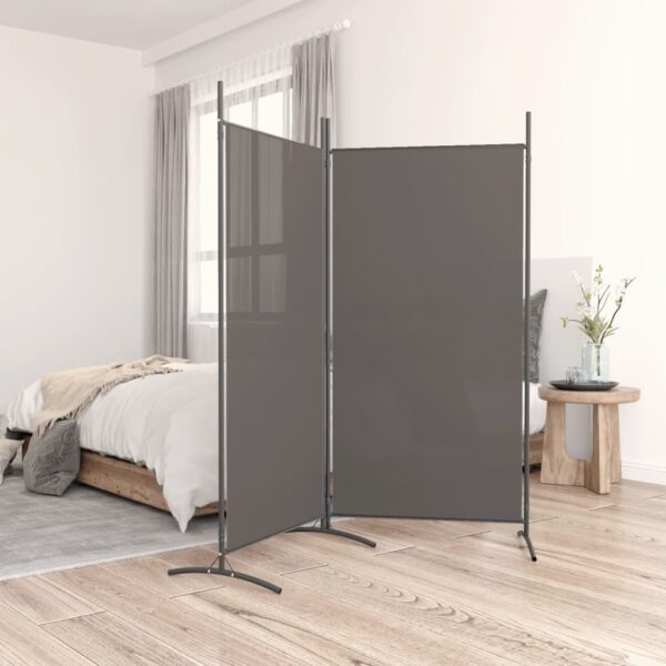 vidaXL 2-Panel Room Divider Anthracite 68.9"x70.9" Fabric