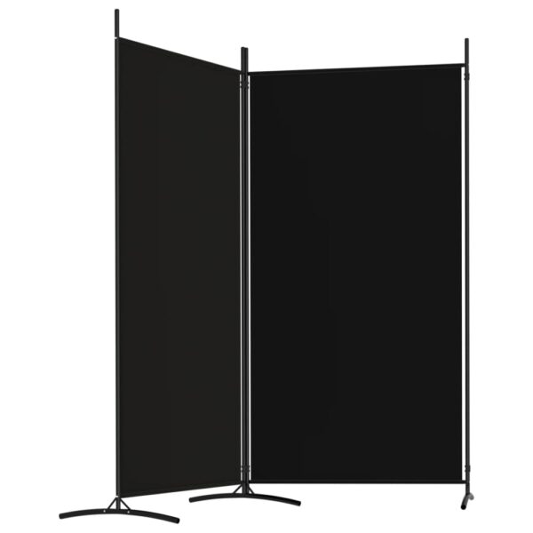 vidaXL 2-Panel Room Divider Black 68.9"x70.9" Fabric - Image 4