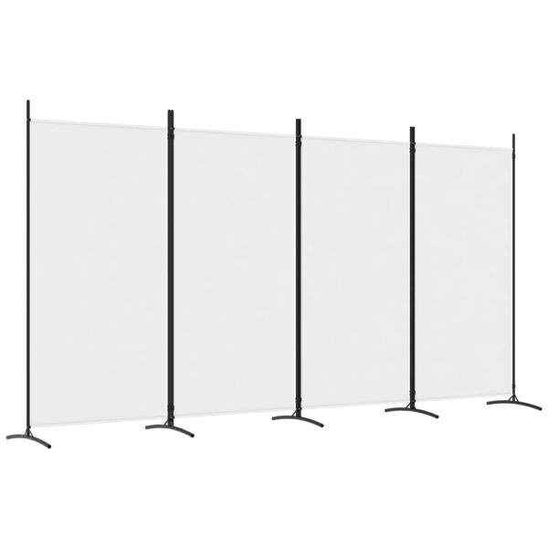 vidaXL 4-Panel Room Divider White 136.2"x70.9" Fabric - Image 2