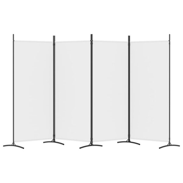 vidaXL 4-Panel Room Divider White 136.2"x70.9" Fabric - Image 4