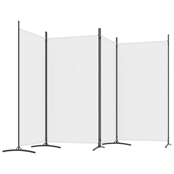 vidaXL 4-Panel Room Divider White 136.2"x70.9" Fabric - Image 5