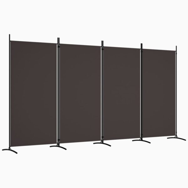 vidaXL 4-Panel Room Divider Brown 136.2"x70.9" Fabric - Image 2