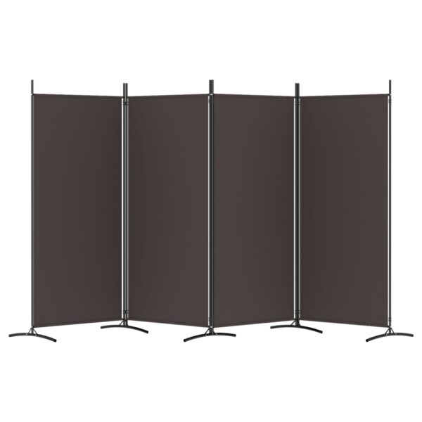 vidaXL 4-Panel Room Divider Brown 136.2"x70.9" Fabric - Image 4