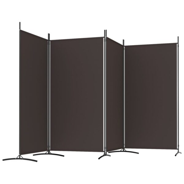 vidaXL 4-Panel Room Divider Brown 136.2"x70.9" Fabric - Image 5