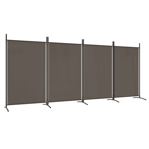 vidaXL 4-Panel Room Divider Anthracite 136.2"x70.9" Fabric - Image 2