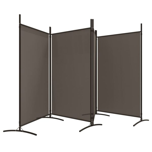 vidaXL 4-Panel Room Divider Anthracite 136.2"x70.9" Fabric - Image 4