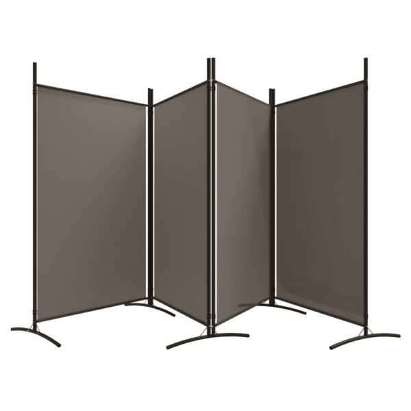 vidaXL 4-Panel Room Divider Anthracite 136.2"x70.9" Fabric - Image 5