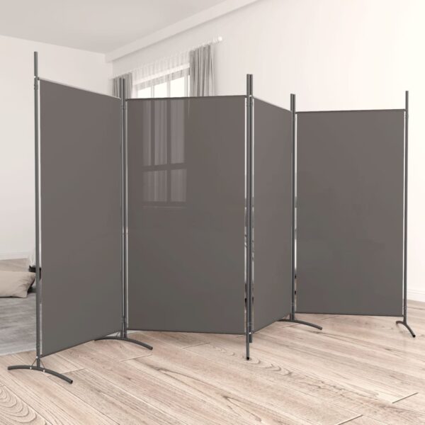 vidaXL 4-Panel Room Divider Anthracite 136.2"x70.9" Fabric