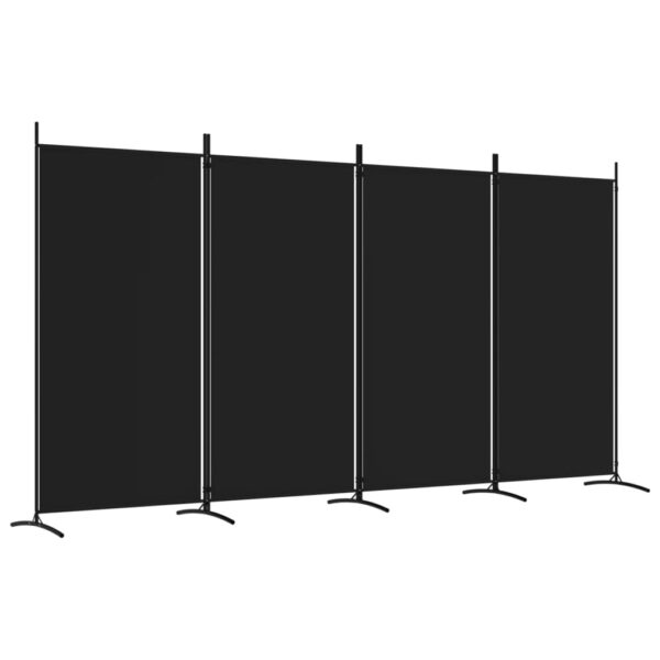 vidaXL 4-Panel Room Divider Black 136.2"x70.9" Fabric - Image 2