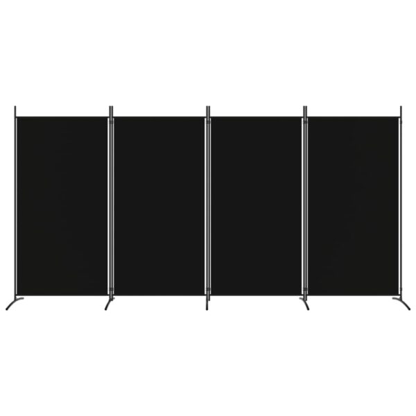 vidaXL 4-Panel Room Divider Black 136.2"x70.9" Fabric - Image 3