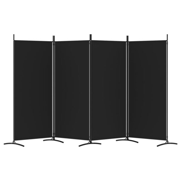 vidaXL 4-Panel Room Divider Black 136.2"x70.9" Fabric - Image 4