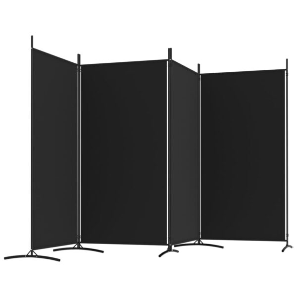 vidaXL 4-Panel Room Divider Black 136.2"x70.9" Fabric - Image 5