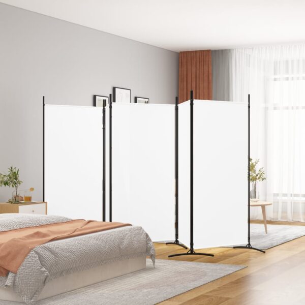 vidaXL 5-Panel Room Divider White 170.5"x70.9" Fabric