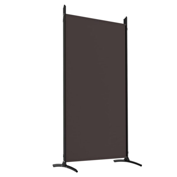 vidaXL 5-Panel Room Divider Brown 170.5"x70.9" Fabric - Image 6