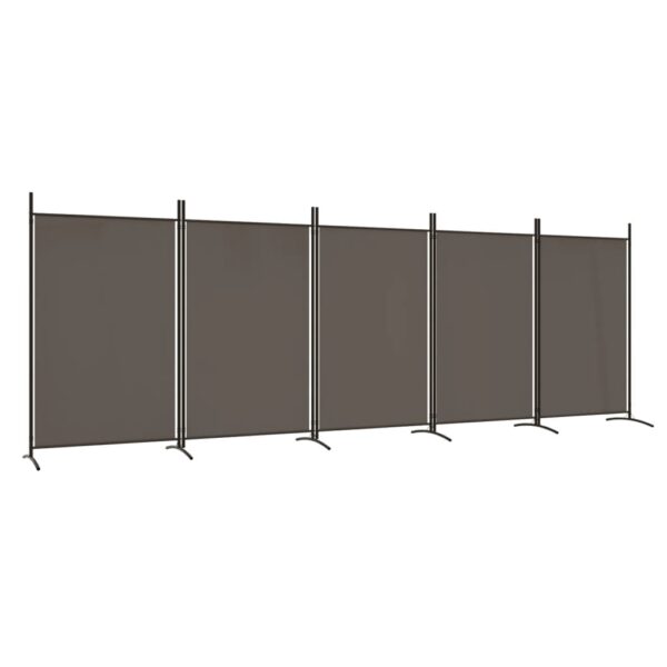 vidaXL 5-Panel Room Divider Anthracite 170.5"x70.9" Fabric - Image 2