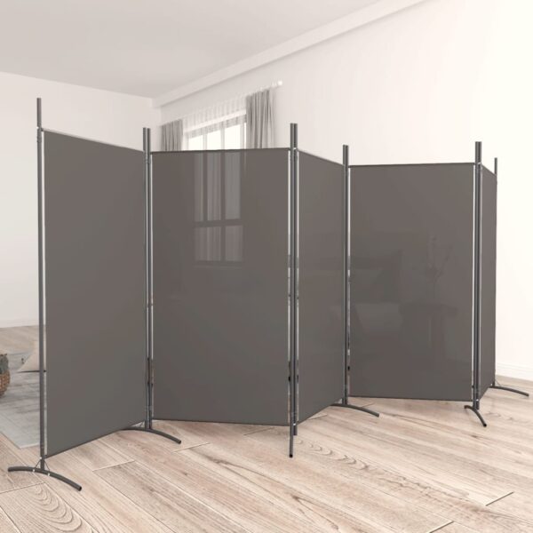 vidaXL 5-Panel Room Divider Anthracite 170.5"x70.9" Fabric