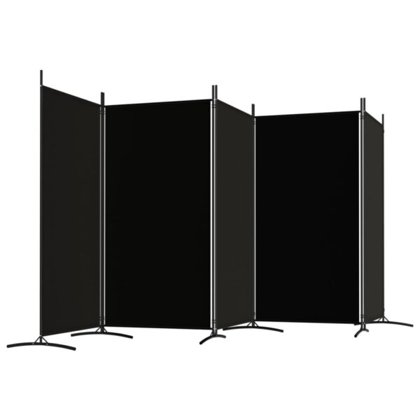 vidaXL 5-Panel Room Divider Black 170.5"x70.9" Fabric - Image 5