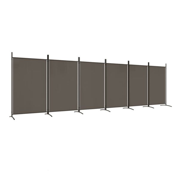 vidaXL 6-Panel Room Divider Anthracite 204.7"x70.9" Fabric - Image 2