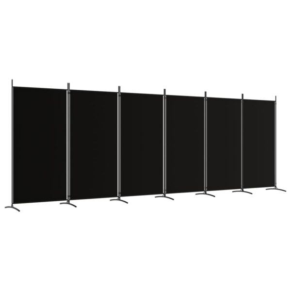 vidaXL 6-Panel Room Divider Black 204.7"x70.9" Fabric - Image 2