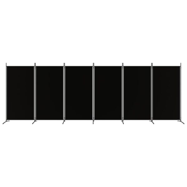 vidaXL 6-Panel Room Divider Black 204.7"x70.9" Fabric - Image 3