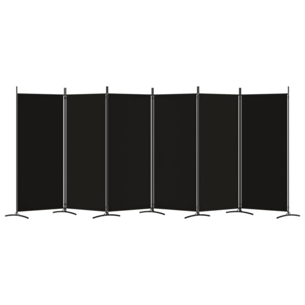 vidaXL 6-Panel Room Divider Black 204.7"x70.9" Fabric - Image 4